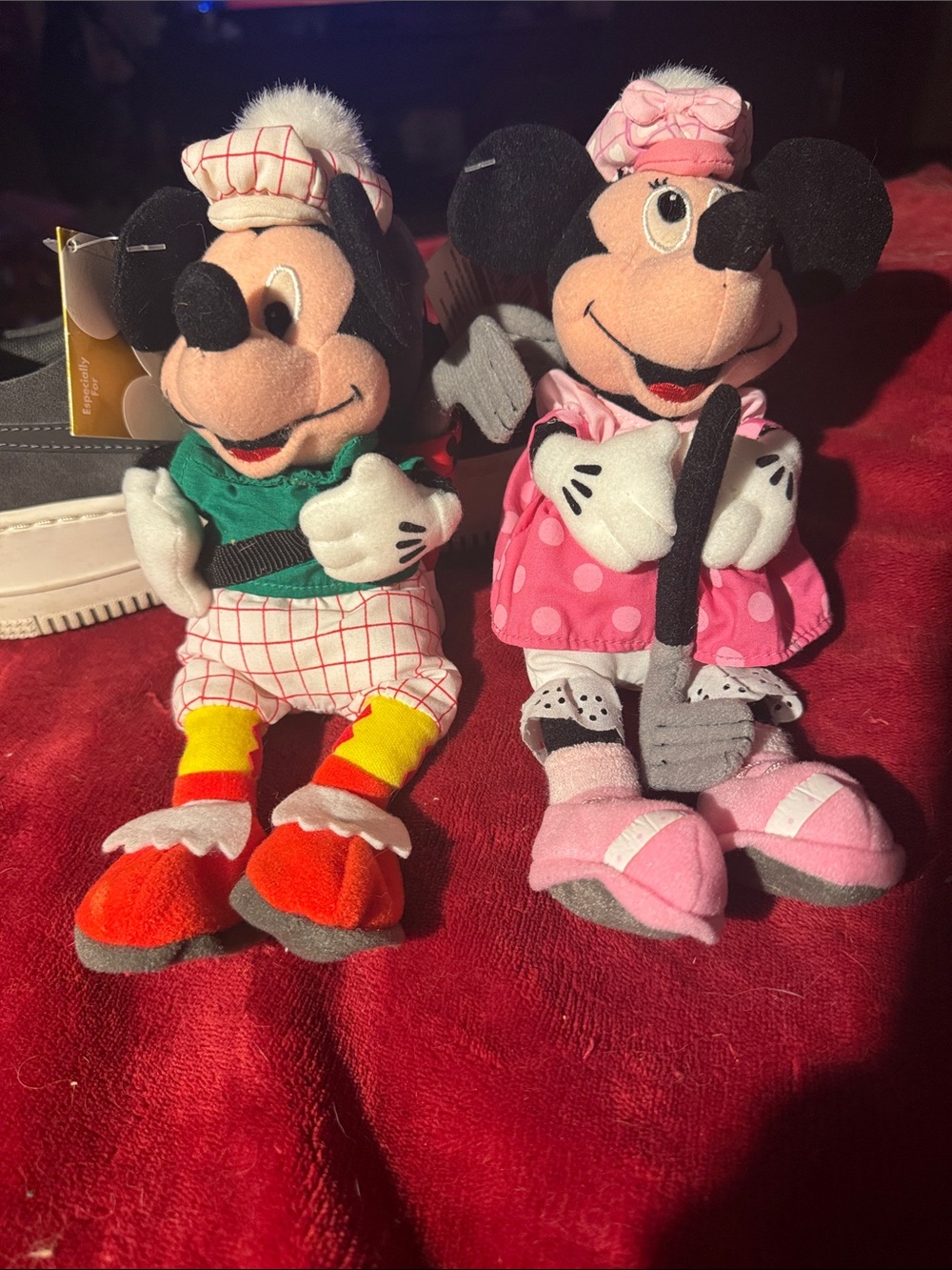 Disney Minnie & Mickey Golfers Bean bag Plush Set - Pink, Green, Red, Yellow